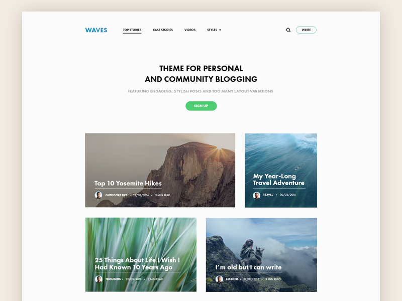 Medium-like minimal blog theme