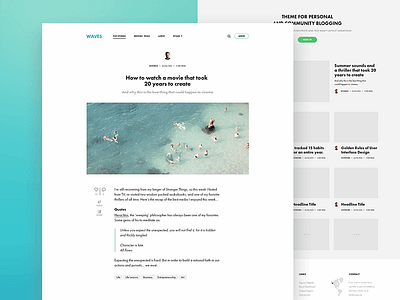 Waves - a Blog Post blog clean grid minimal page post white