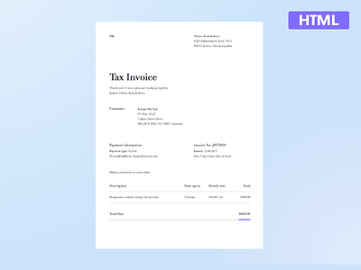 Invoice Freebie - HTML file