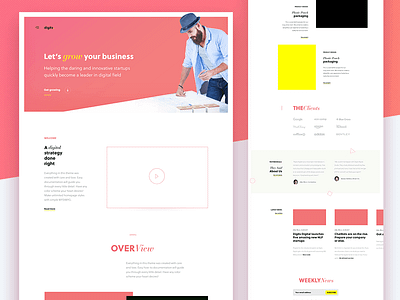 Design Excercise / WIP : Onepager for a VC firm banner gradient homepage landing onepage site startup typography venture capital web