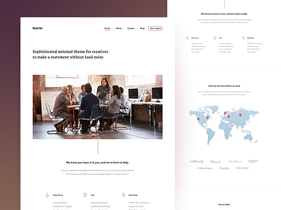Agency homepage design (wip) banner homepage landing minimal onepage site startup typography web white
