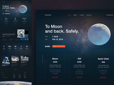 SPACED Homepage for #SPACEDchallenge booking dark flight homepage moon planets site space spaced spacedchallenge travel
