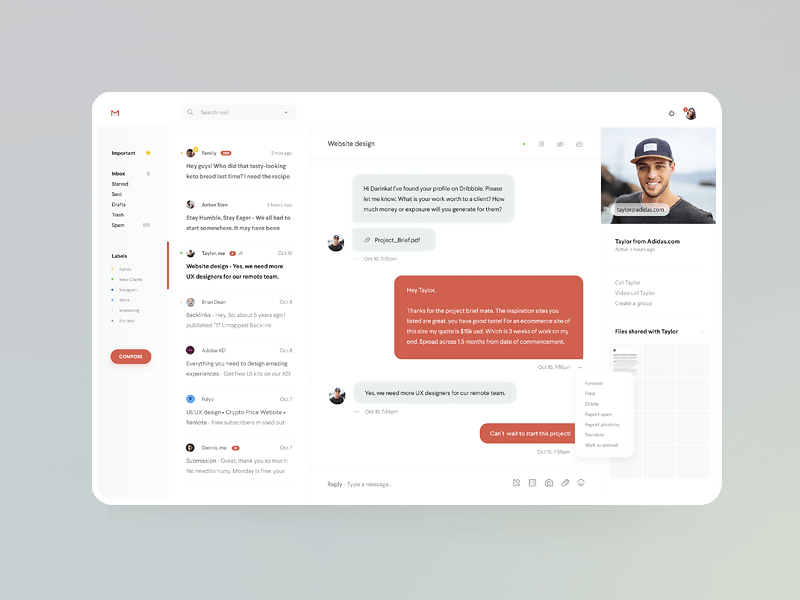 New Gmail - the Future of Email by Darinka on Dribbble