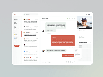 New Gmail - the Future of Email app chat chatbot dashboard email gmail google inbox messenger ui
