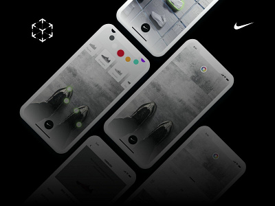 Nike ID - Augmented reality sneakers app custom showcase app app apps application ar augmented augmented reality augmentedreality design design app interface interface design iphonex mobile mobile app nike ui ux