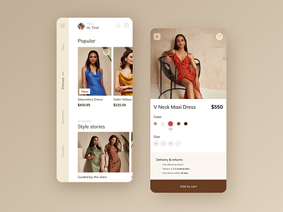 Fashion App UI app design beige ecommerce ecommerce app fashion fashion app fashion design uidesign ux design