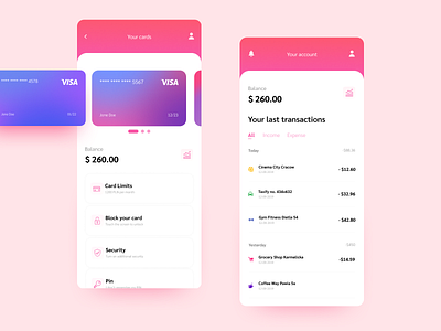 Banking app concept app app design banking app design ui uidesign ux violet