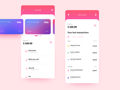 Banking app concept