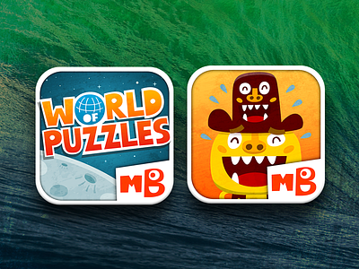 Icons - Monsters Band app blue games green icon ipad iphone kids orange red white yellow