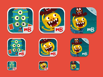 Monsters Band game new icons cartoon character colorful comic educational game icon ipad iphone kids monster red