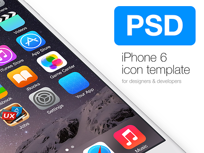 iPhone 6 Icon Template apple icon ios ios8 iphone iphone6 psd template