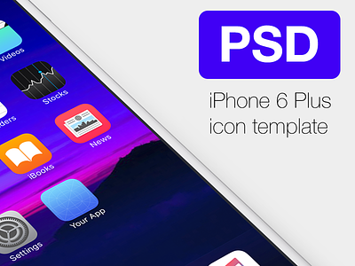 Free Icon Template for iPhone6 Plus apple free icon ios ios9 iphone iphone6 plus psd template