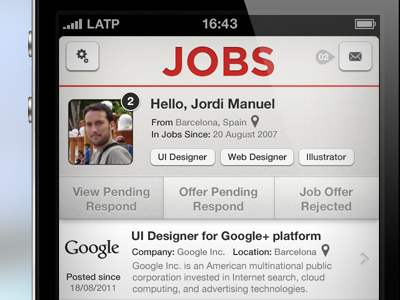 JOBS profile full screen