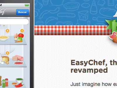 EasyChef officially launched app black blue cook gotham rounded helvetica icon ios ipad iphone recipes red website white