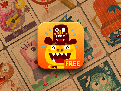 Testing textures game icon illustrations ios ipad iphone kids red textures yellow