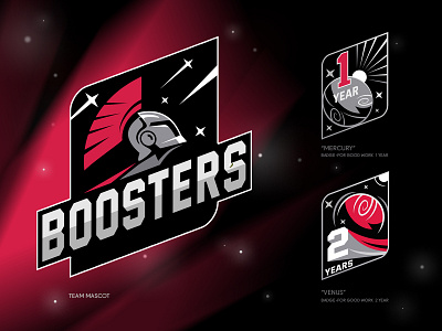 IT team "Boosters" app artwork badge badge design basketball branding character characterdesign cosmo design icon it logo logo mascot mascot logo spartan logo teamlogo teamwork vector web