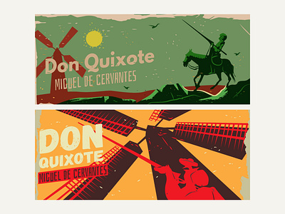 Don Quixote book covers artwork book covers branding character characterdesign design don quixote fiction graphic design illustration spanish ui vector vintage
