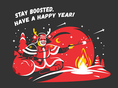 Santa-Samurai art artwork branding character characterdesign creative postcard design illustration vector