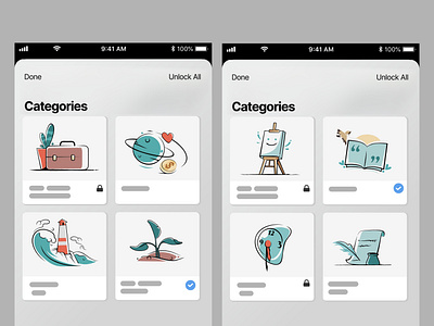 Illustrations for app categories