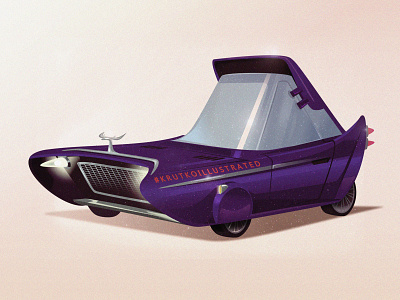 Cartoon retro car concept