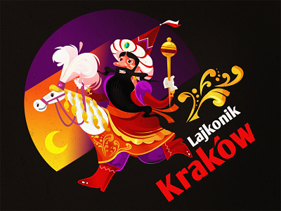 Lajkonik art artwork character characterdesign design drawing folkart golden horse illustration krakow mascot ornament poland poster symbol traditional vector