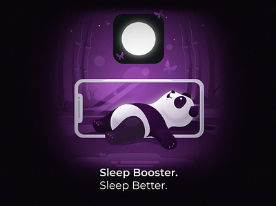 Falling asleep panda animal animal character app art artwork asleep bamboo boost character characterdesign creative design design drawing dream illustration logo panda poster sleep vector