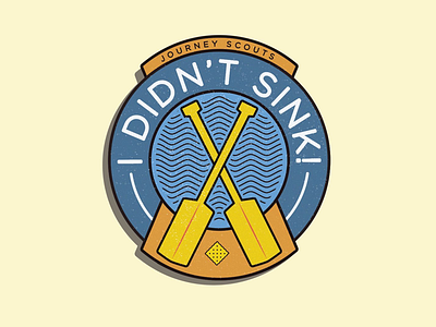 I Didn’t Sink Badge adventure badge boat camp circle fun illustrator kid kids logo patch scout