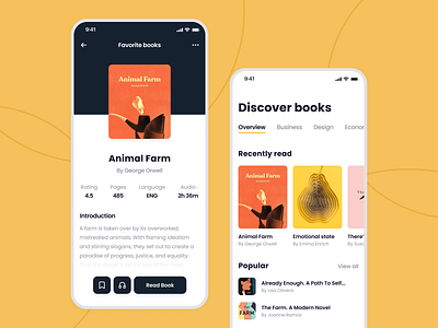 E-Book Mobile App app audio book audiobook book store books ebook ebook app education ios app library minimalistic mobile mobile design reader app reading ui ux