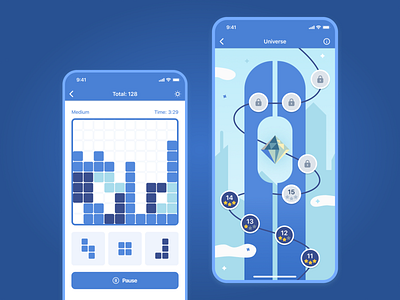 Tetris Game - Design 2d app app design art design game game design game ui ios minimalistic mobile mobile app mobile design screen tetris ui ui design ux