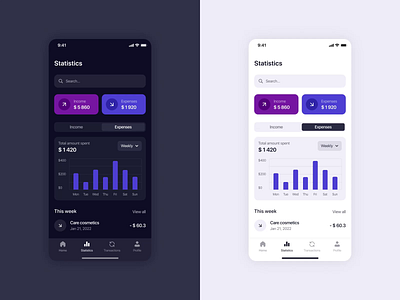 ProCoin - Banking App Design animation app bank app banking design expenses financ income minimalistic mobile mobile app motion product design statistics transactions ui ui design ux ux design wallet