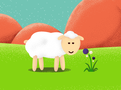 Sheep mountains wool brushes texture animals sheep animation design vector illustration adobe illustrator