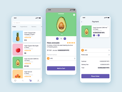 Cryptocurrency APP for Grocery Shop app crypto crypto currency cryptocurrency design design app grocery grocery app grocery store mobile app mobile app design mobile design ui ux