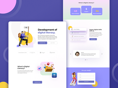 Landing Page: Development of digital literacy. design desktop development digital landing landing page design landingpage literacy ui ux webdesign website design