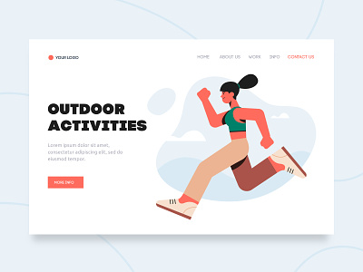 Outdoor activities landing page character concept design flat flat designs free free resource freepik illustration landing design landing page vector woman
