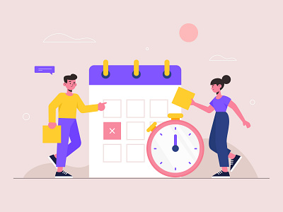 Time management concept landing page character concept design flat flat designs free free resource freepik illustration landing design landing page men vector woman