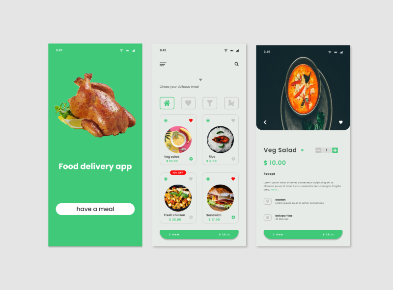 food delivery app by Mainul Islam on Dribbble