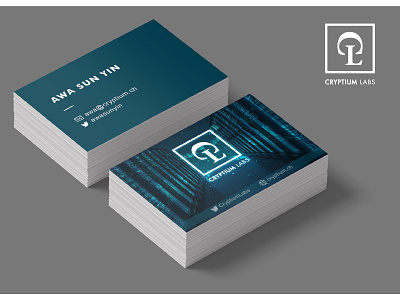 Logo and business card mockup Cryptium Labs bussines card cryptium labs cryptocurrency eland99 logo inspirations secure