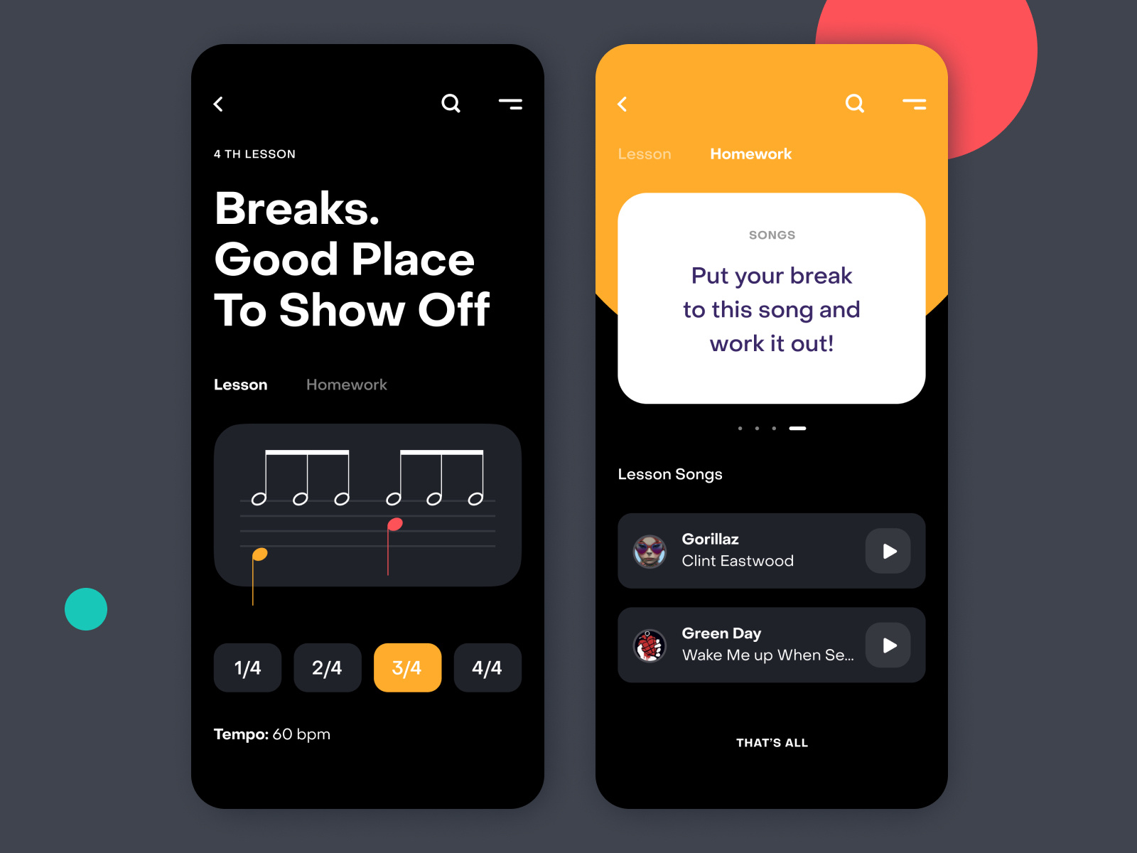 Drums Lessons App Part II Inside by Lina Mielez on Dribbble