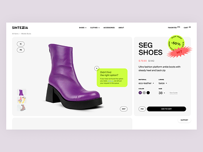 Shoe Shop Page Concept