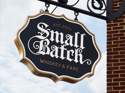 Small Batch Sign logo restaurant sign whiskey