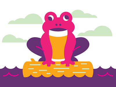 Indihop beer frog hop jump log water