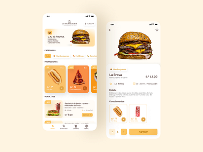 Food App Design addtocart burger dailychallenge dailyui description design details fastfood figma food foody home menu order product ui