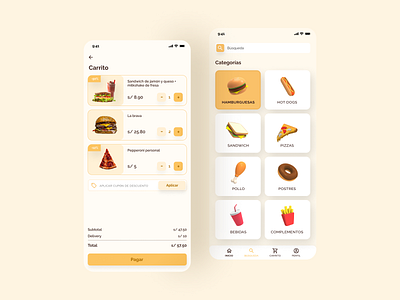 Food App Design appdesign cart categories dailychallenge design figma food foodapp ui uidaily ux