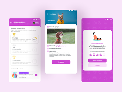 Pet App Design appdesign dogtraining figma petappdesign petdesign pets training ui ux visualdesign