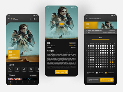 Cinema App | Weekly UI 003 app buy cinema dune figma movie movies movietheater reservation schedule seats theater tickets