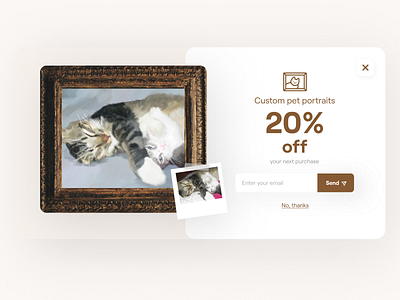 Pop-Up / Overlay | Daily UI 016 cats dailyui016 figma illustration kitty overlay painting petdesign photoshop popup portrait ui webdesign