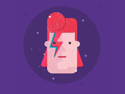 David Bowie bowie character david bowie flat head icon illustration starman