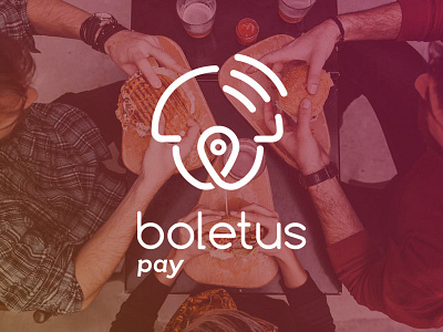 Boletus pay app boletus brand fungus identity lines location logo mushroom pay signal