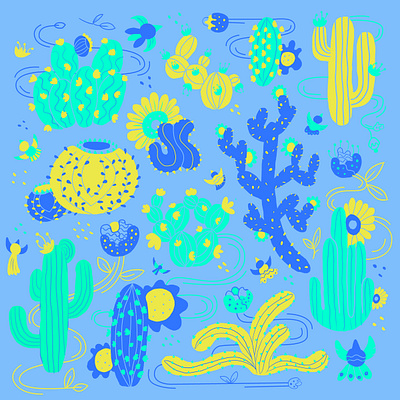 Pattern Cactus Jopo competition design digital art illustration pattern pattern brush pattern design photoshop wacom