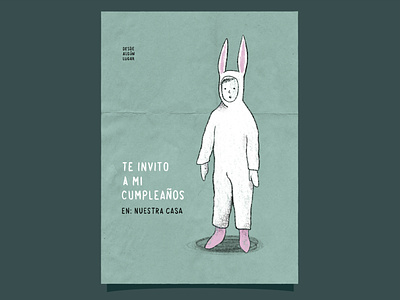 Invitation for a drama performance card costume illustration invitation kid rabbit theatre invitation